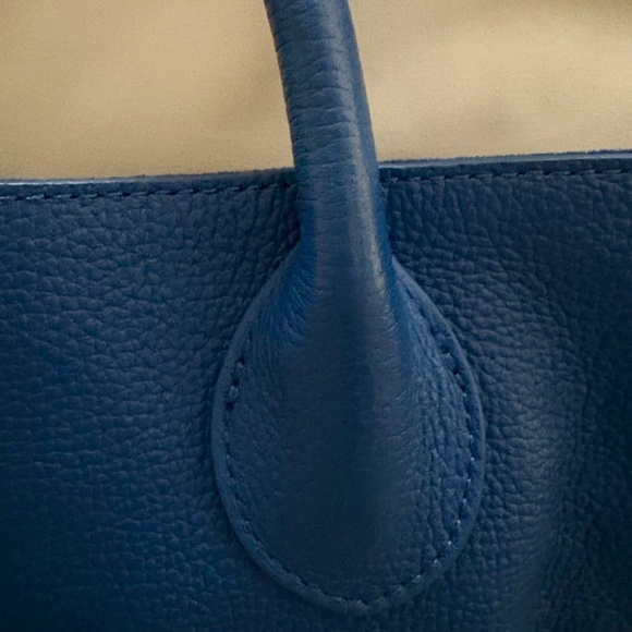 Beck Bag Classic Leather Handbag Tote in Havana Blue - Picture 9 of 16